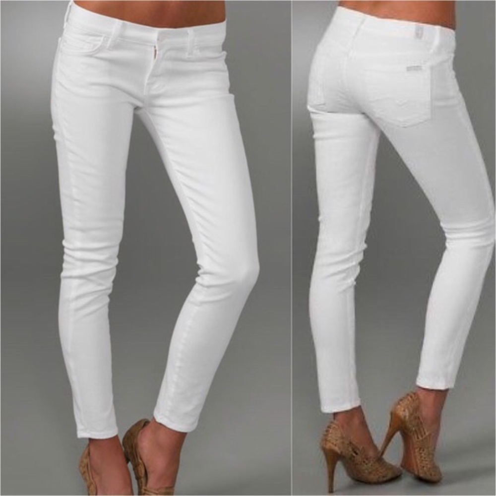 7 for all Mankind Roxanne White Skinny Jeans